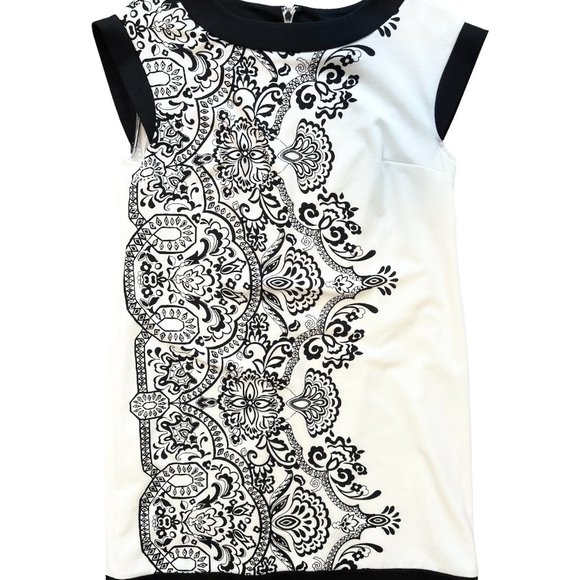 donna morgan white with black pattern dress - Picture 3 of 7